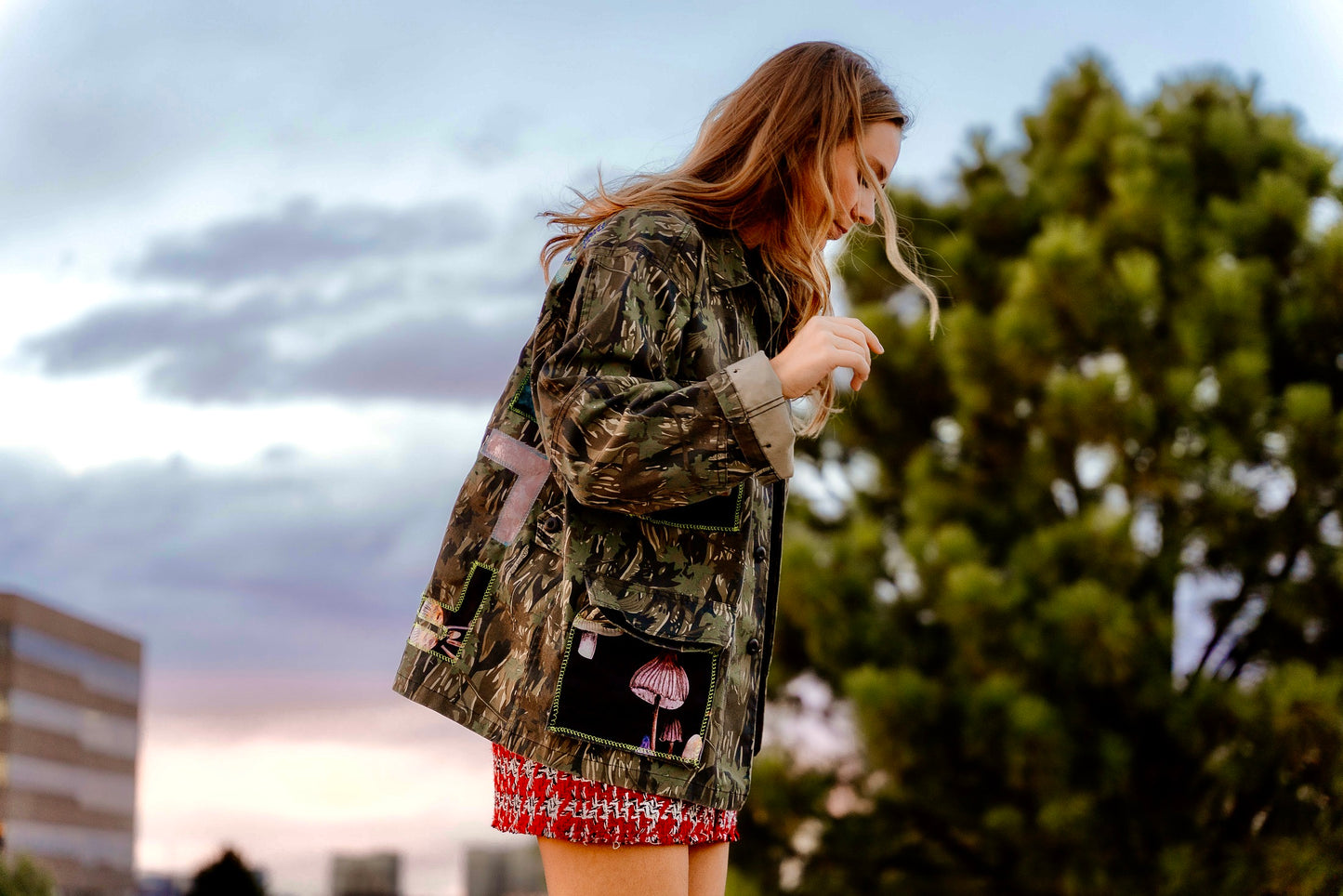 Free Love oversized camo jacket