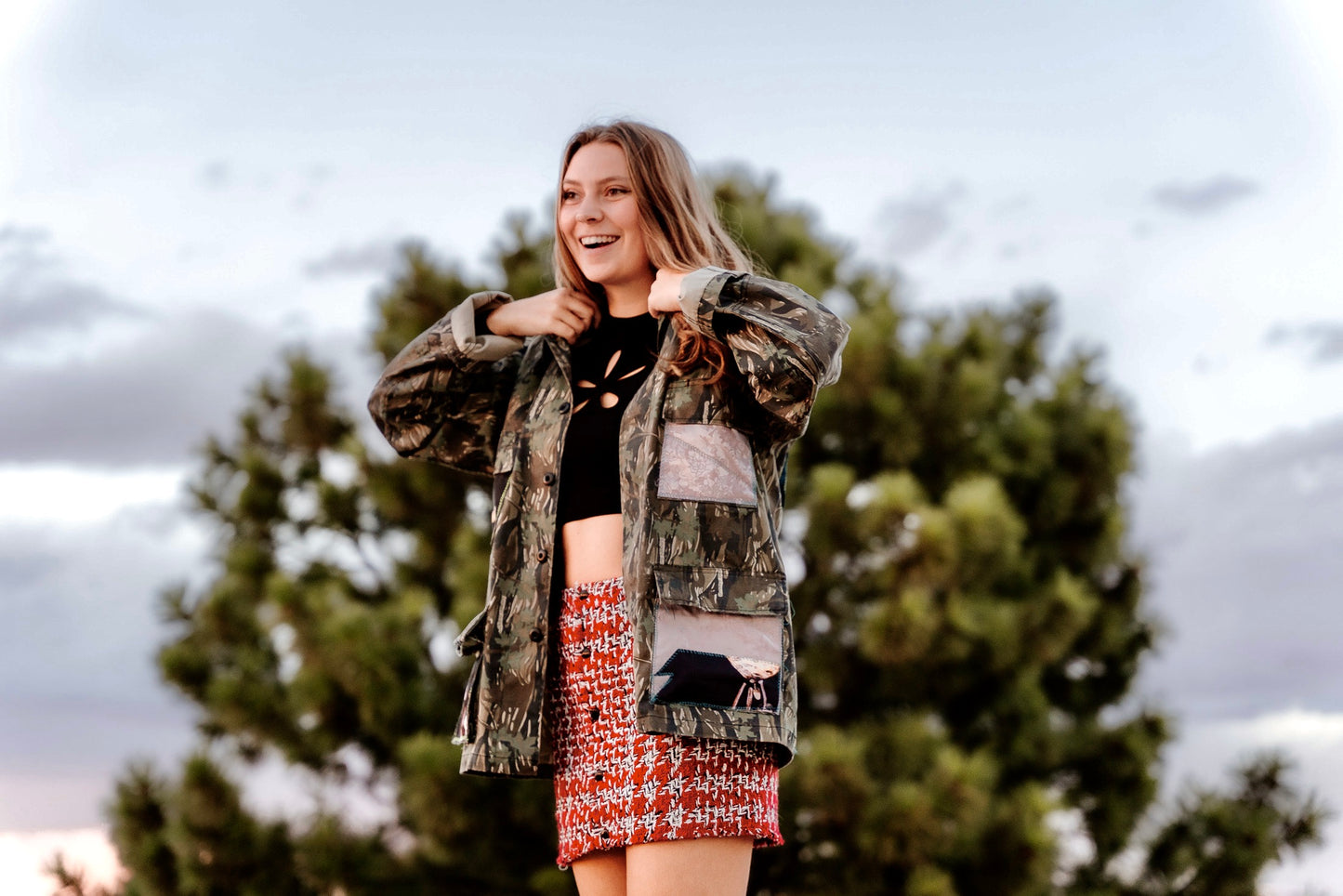 Free Love oversized camo jacket