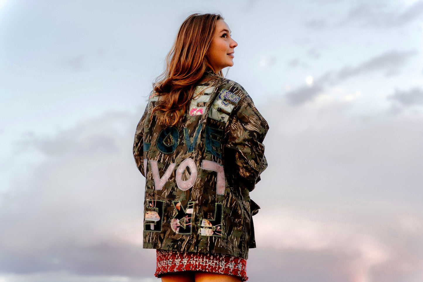 Free Love oversized camo jacket