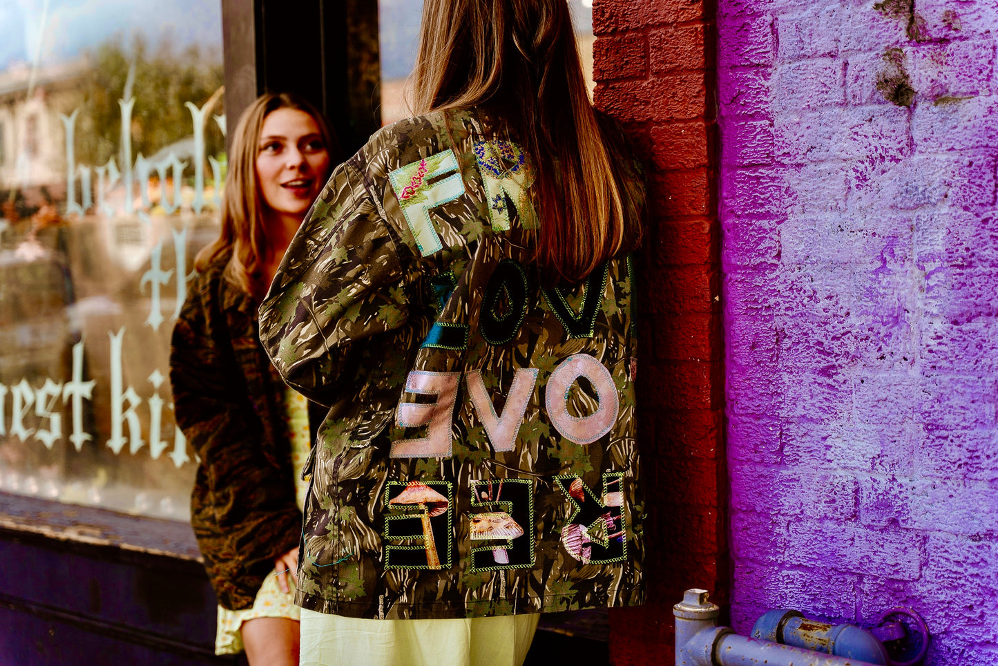 Free Love oversized camo jacket